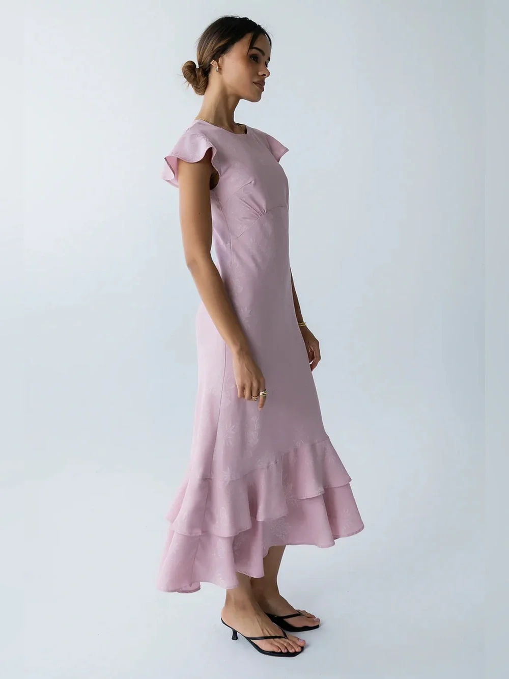 Bohme Mateo Floral Maxi Dress in Pink Small NWT